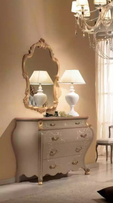 Cómoda espejo grupo diseño de madera armario auxiliar armario conjunto de muebles 2 piezas