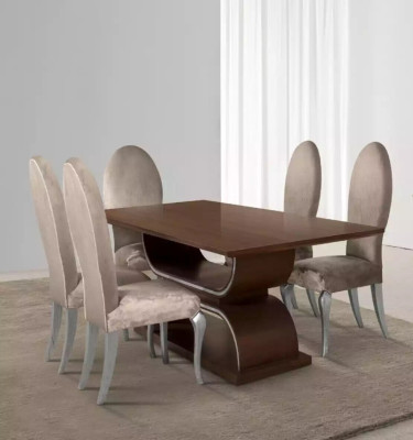 Mueble de comedor de lujo, mesa de comedor con 4 sillas, conjunto completo de mesa de comedor de 5 piezas.