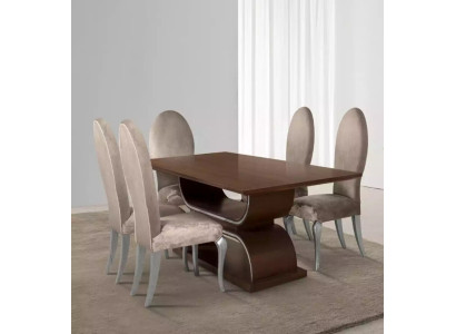 Mueble de comedor de lujo, mesa de comedor con 4 sillas, conjunto completo de mesa de comedor de 5 piezas.