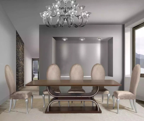 Mueble de comedor de lujo, mesa de comedor con 4 sillas, conjunto completo de mesa de comedor de 5 piezas.