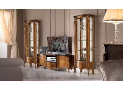 Conjunto de muebles de salón con vitrina, armario y estantería 2x vitrina de pared Nuevo.