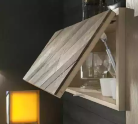 Diseño de conjunto de sala de estar Vitrina Estantes de pared Mueble de pared Estantes Gabinetes 4 piezas.