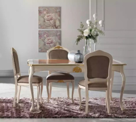 Mesa de comedor Conjunto de mesa de comedor de 5 piezas con 4 sillas Grupo de comedor Clásico Nuevo