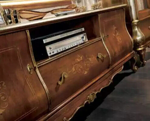Marrón estante de televisión rtv Aparador Sala de estar Muebles de madera Soporte Cómoda