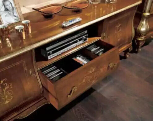 Marrón estante de televisión rtv Aparador Sala de estar Muebles de madera Soporte Cómoda