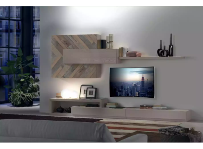 Mueble de TV estante de pared repisas de pared sala de estar de lujo tabla baja gris nueva