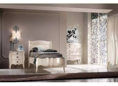 Cama mesita de noche cómoda 3 piezas. Conjunto de dormitorio de diseño de muebles de lujo nuevo.
