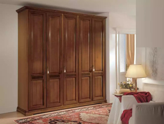 Armario clásico para ropa Muebles Armarios Diseño de dormitorio Marrón Nuevo.