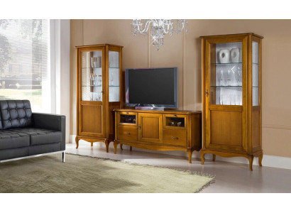 Mueble para salón, vitrina, consola, pared de armario, pared clásica para sala de estar, nueva.