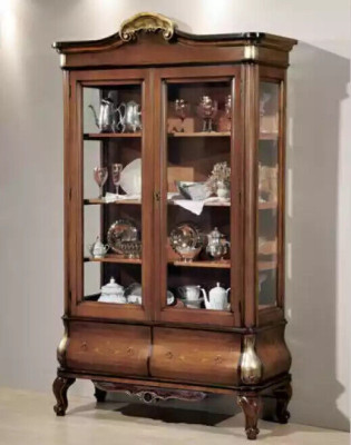 Lujo Vitrina Muebles extravagantes Armario Vitrinas Vidrio Madera Armarios Nuevo