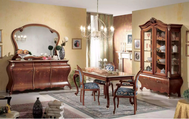 Vitrina de madera de lujo aparador Diseño de gabinetes marrones Muebles italianos nuevos