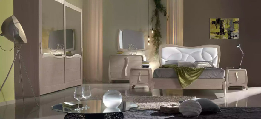 Guardarropa de lujo Muebles de Italia Armario de dormitorio Madera maciza