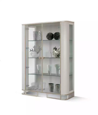 Muebles de vitrina de diseñador de madera blanca armario de vitrina de lujo diseño de muebles italiano.