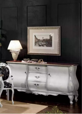 Cómoda Aparador Cajones Lujo Cómodas Muebles de madera 200cm Consola