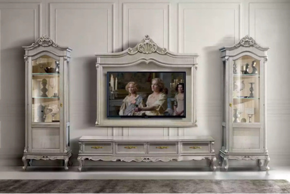 Grupo de aparador RTV gris con soporte para TV, juego de sala de estar 4 piezas, nuevo.