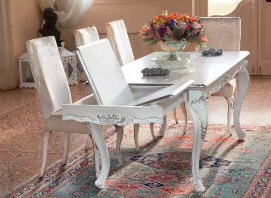 Mesas de comedor italianas Mesas de madera de lujo Muebles Mesa de comedor clásica Mesa