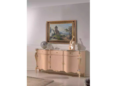 Sideboard cómoda de lujo beige armarios de madera armario 200x57x100