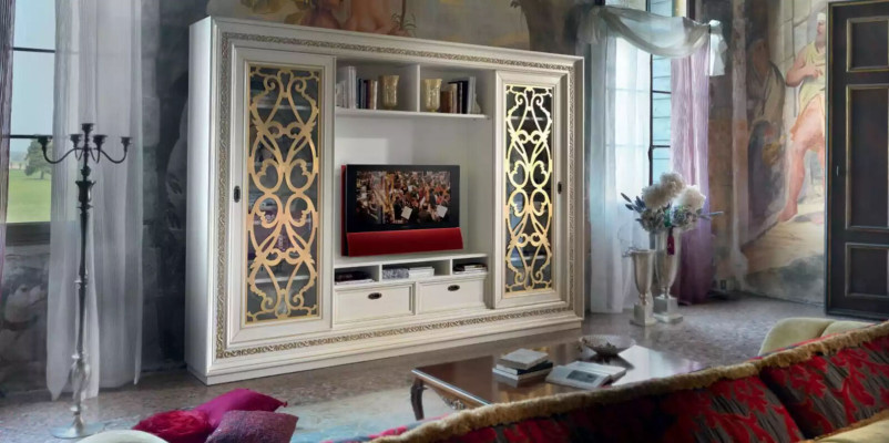 Mueble de televisión de madera maciza moderno, armario de televisión, pared para salón de madera sólida, nuevo.