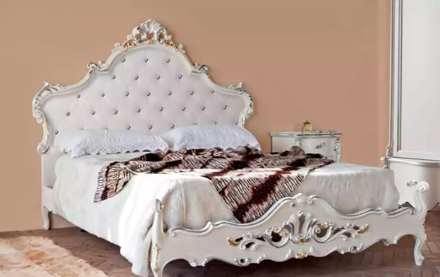 Cama tapizada diseño lujo camas dobles Chesterfield muebles de madera armarios
