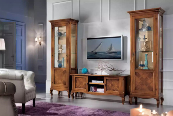 Soporte de TV para sala de estar 2x Vitrina de 3 piezas. Nuevo conjunto de muebles de sala de estar de diseñador.