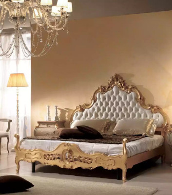 Diseño de acolchado de cama de lujo Chesterfield doble de 180x200 para camas de hotel.
