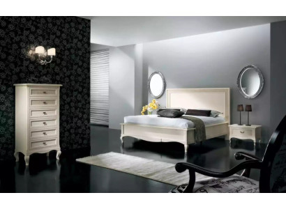 Cama 2x mesitas de noche 4 piezas. Conjunto de muebles de dormitorio cómoda de lujo nuevo