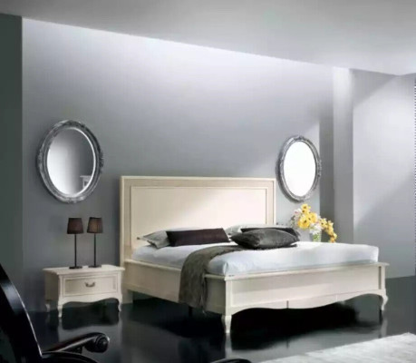 Cama 2x mesitas de noche 4 piezas. Conjunto de muebles de dormitorio cómoda de lujo nuevo