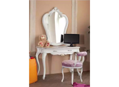 Mesa tocador con espejo de consola de juego del dormitorio Muebles de diseño2tlg de madera