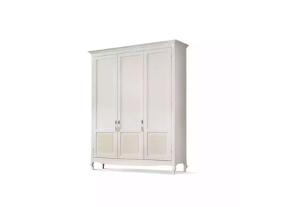 Armario del dormitorio de madera con diseño clásico blanco.