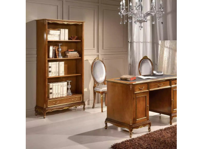 Elegante estantería de libros de escritorio de madera marrón Conjunto de muebles de oficina de 2 piezas.