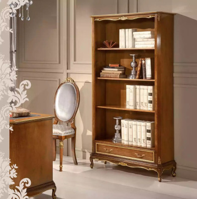 Elegante estantería de libros de escritorio de madera marrón Conjunto de muebles de oficina de 2 piezas.