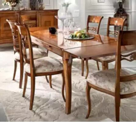 Juego de comedor mesa de comedor 4 sillas Set Clásico grupo de comedor de 5 piezas. Mesas