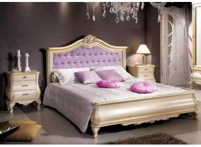 Diseño de cama Cama doble Chesterfield de lujo para dormitorio Muebles de madera Cama