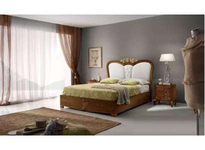 Conjunto de dormitorio Cama + 2 mesitas de noche Camas Muebles italianos 3 piezas.