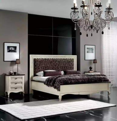 Diseño de dormitorio 3 piezas cama 2x mesita de noche Set de muebles de camas de lujo nuevo.
