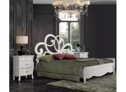 Cama 2x Mesitas de noche 3 piezas Conjunto de dormitorio Diseño Muebles Moderno Lujo