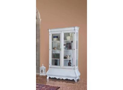 Muebles clásicos para la sala de estar Vitrina de madera blanca Mueble de sala de estar Armario