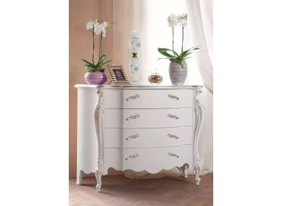 Cómoda blanca diseño clásico de lujo de madera en estilo dormitorio