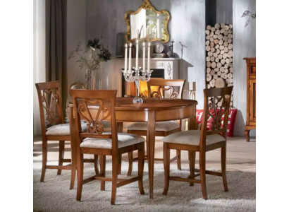 Juego de comedor mesa de comedor 4 x sillas Set clásico del conjunto de la cena de 5 piezas.