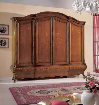 Armario de madera maciza muebles de dormitorio de lujo clásico marrón nuevo.