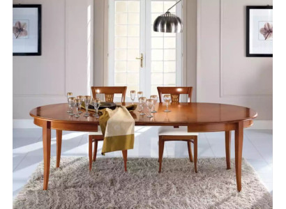 Muebles italianos de diseñador de mesa de madera para comedor con juego de 4 sillas.