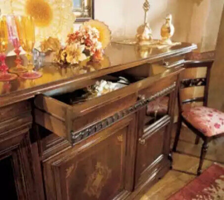 Aparador de salón cómoda con cajones Armario de madera Marrón Nuevo