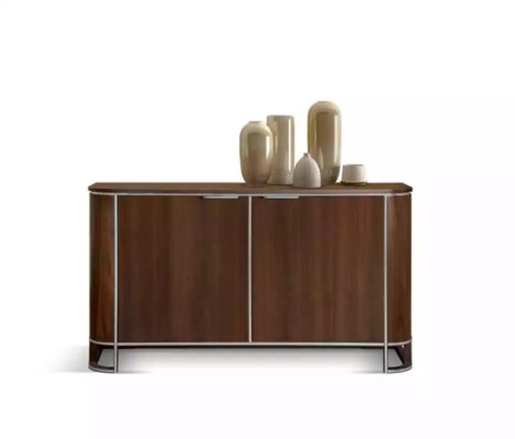 Mueble aparador de diseñador de lujo, gabinetes marrones clásicos de diseño nuevo.