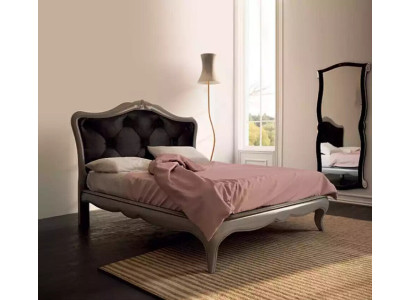Cama gris de lujo Cama de madera Diseño de dormitorio Estilo Art déco italiano Nuevo