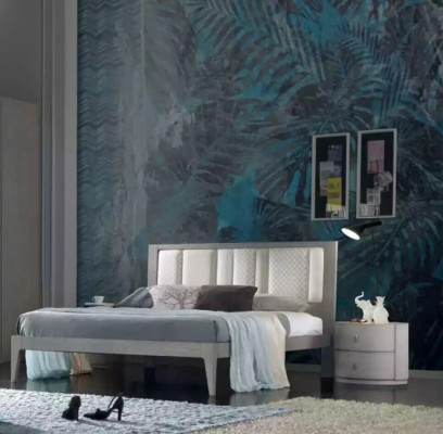 Dormitorio Cama 2x mesitas de noche Armario Cómoda Set de lujo de 5 piezas.