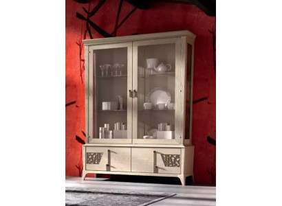 Vitrina de lujo con 2 puertas, armario de madera para la sala de estar, armarios de vidrio, muebles de diseño.