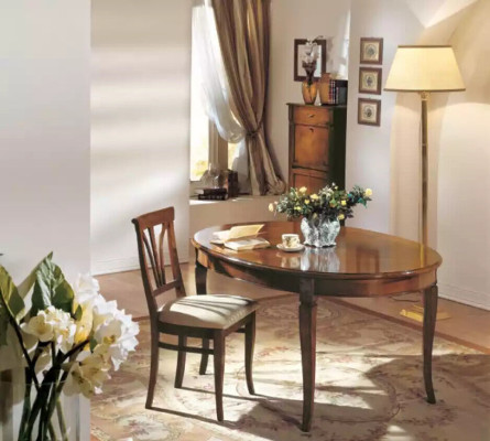 Mesa de comedor 4 sillas Conjunto clásico de comedor de 5 piezas Set de mesa ovalada
