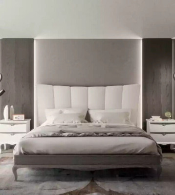 Juego completo de cama 2x mesitas de noche 3 piezas Conjuntos de dormitorio Camas de lujo