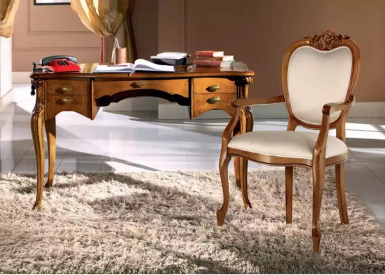 Juego de oficina de alta calidad Escritorio Silla marrón Muebles de oficina Mesa de madera