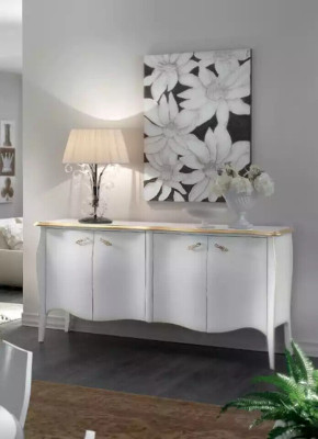Aparador Cómoda Sala de Estar Madera Moderna Blanco Lujo Diseño de Armarios